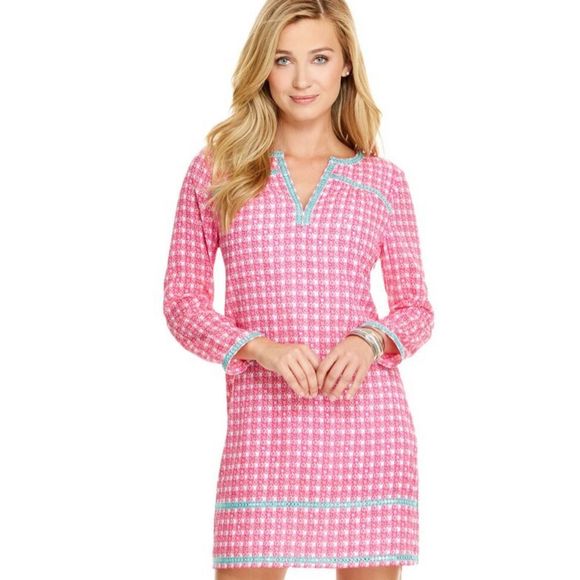 Vineyard Vines Cowrie Shell Silk Tunic Dress - Picture 1 of 5